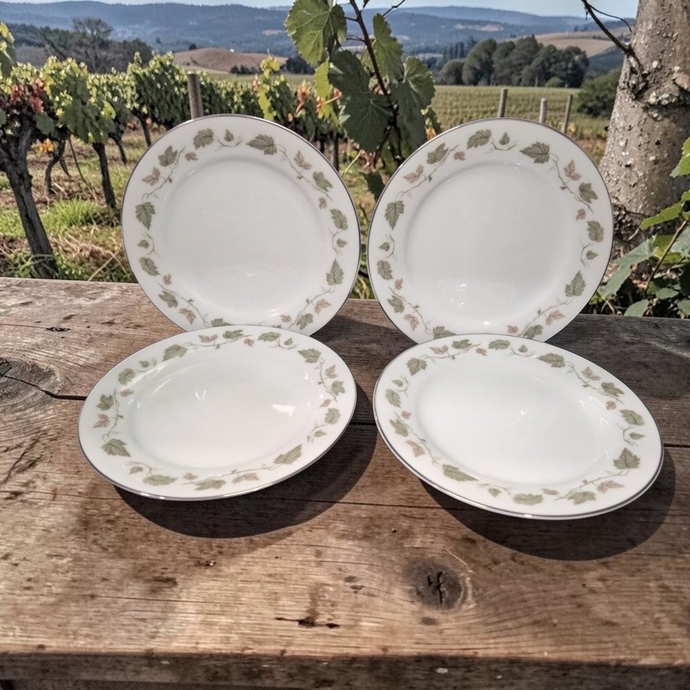 Noritake Vineyard Salad Plates, Set of 4, Vtg Fine China,‎ Replacement Tableware